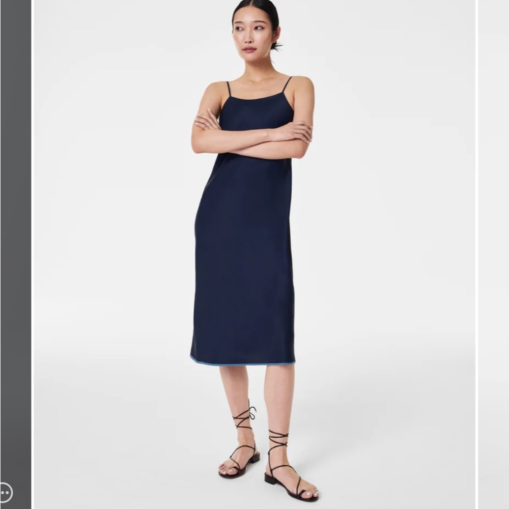 SPANX Navy Blue Slip Midi Dress
